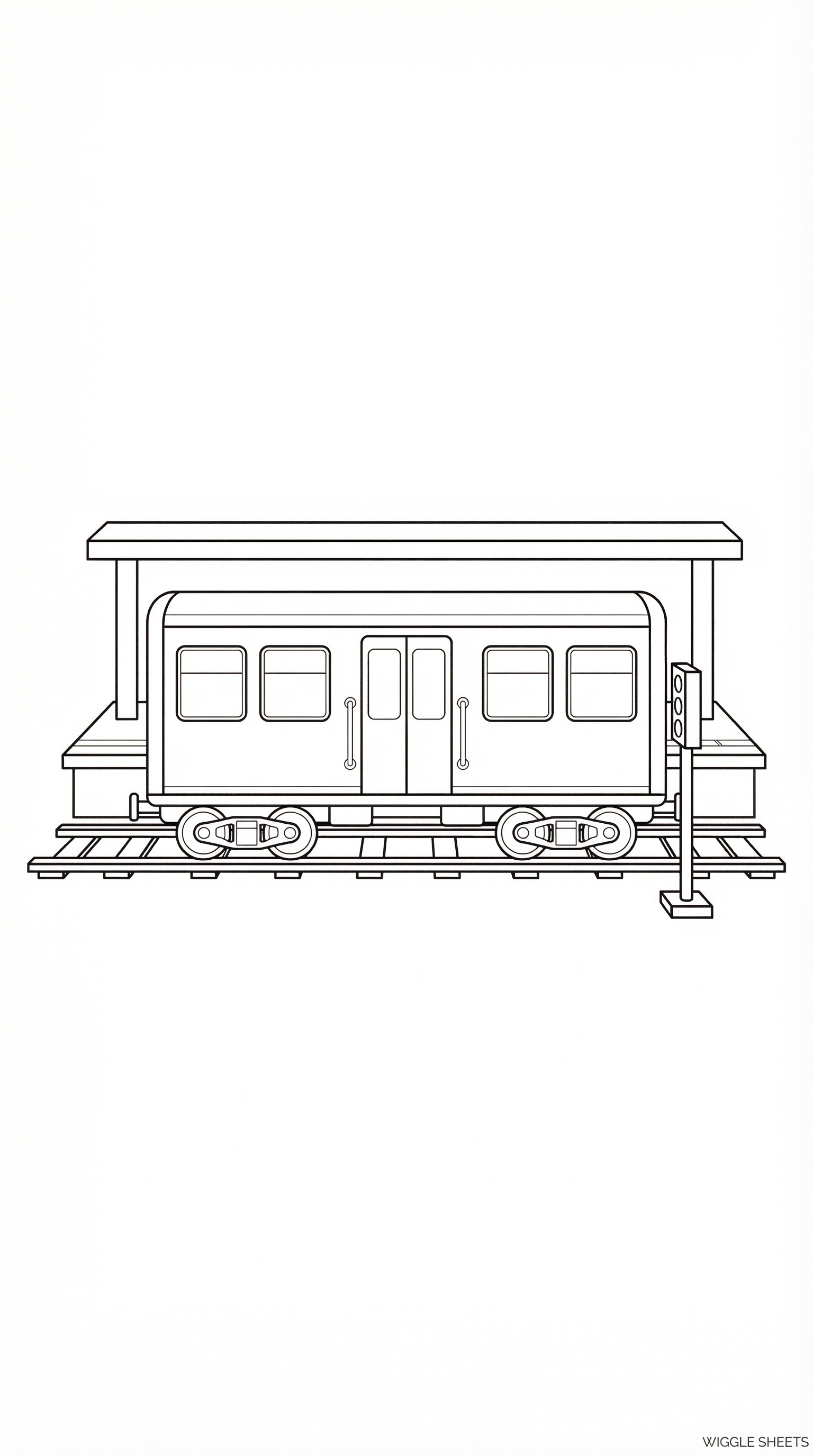 Simple Subway Train Coloring Page